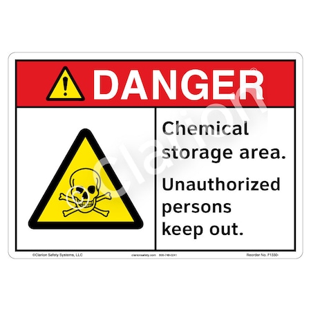 ANSI/ISO Compliant Danger/Chemical Storage Safety Signs Outdoor Weather Tuff Plastic (S2) 14 X 10